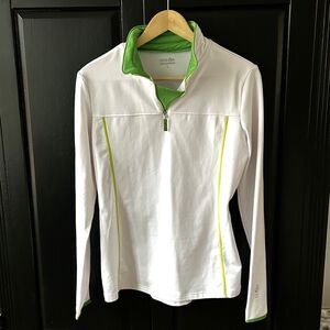 rh+ Women's Pullover Jacket Size Large White Green Accents Polyester Ski Base